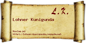 Lohner Kunigunda névjegykártya